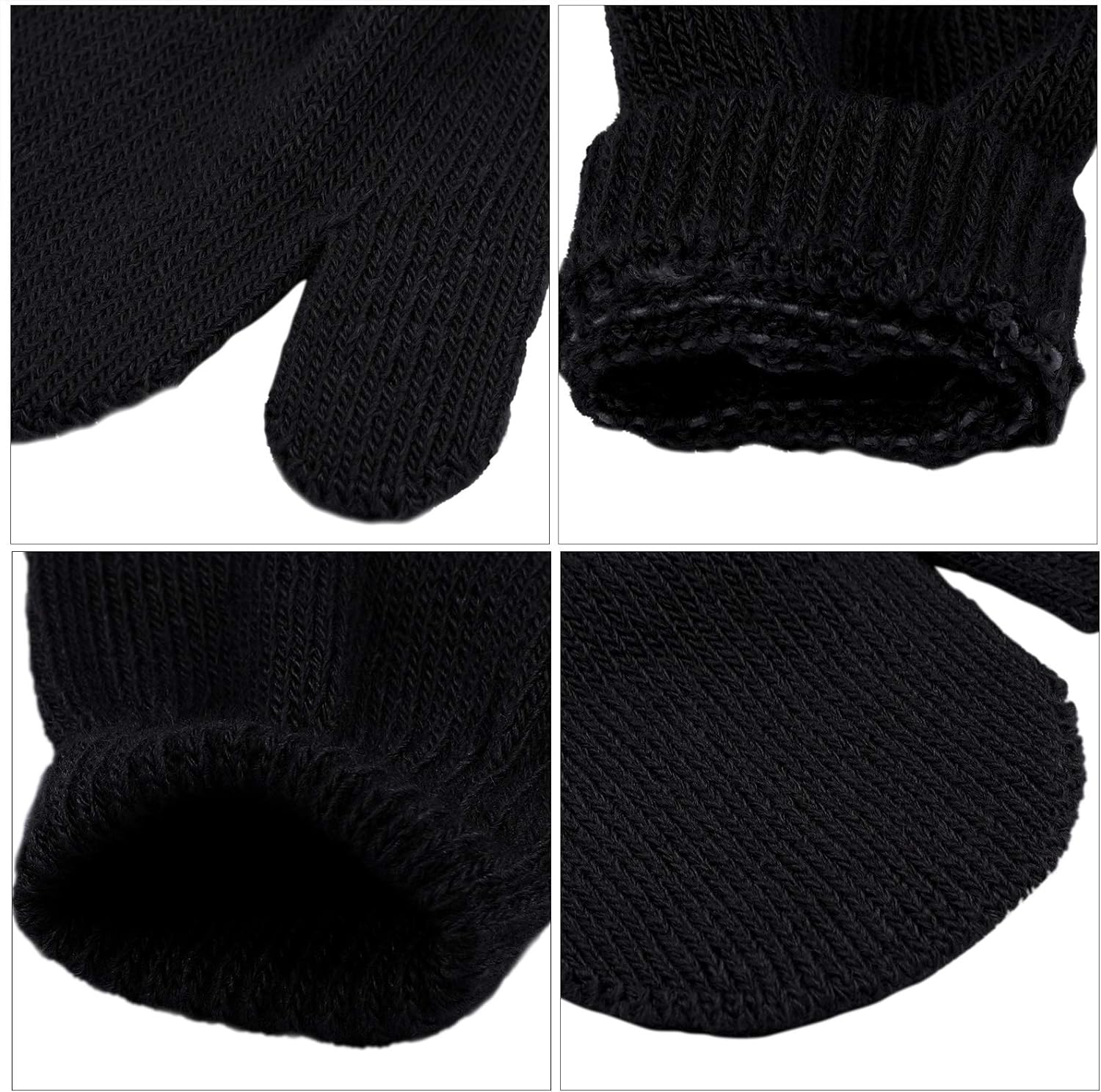 URATOT 6 Pairs Toddler Knitted Mittens Magic Stretch Gloves Winter Warm Knitted Soft Baby Mittens - Image 3